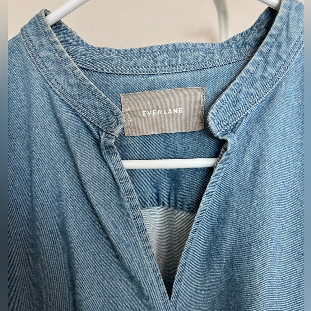 Everlane V-neck Denim Dress